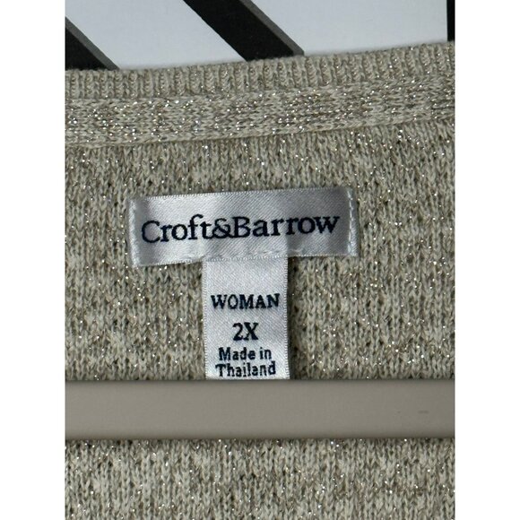 Croft & Barrow Ladies V Neck Long Sleeve Shimmer Blouse Size 2X - Picture 7 of 9